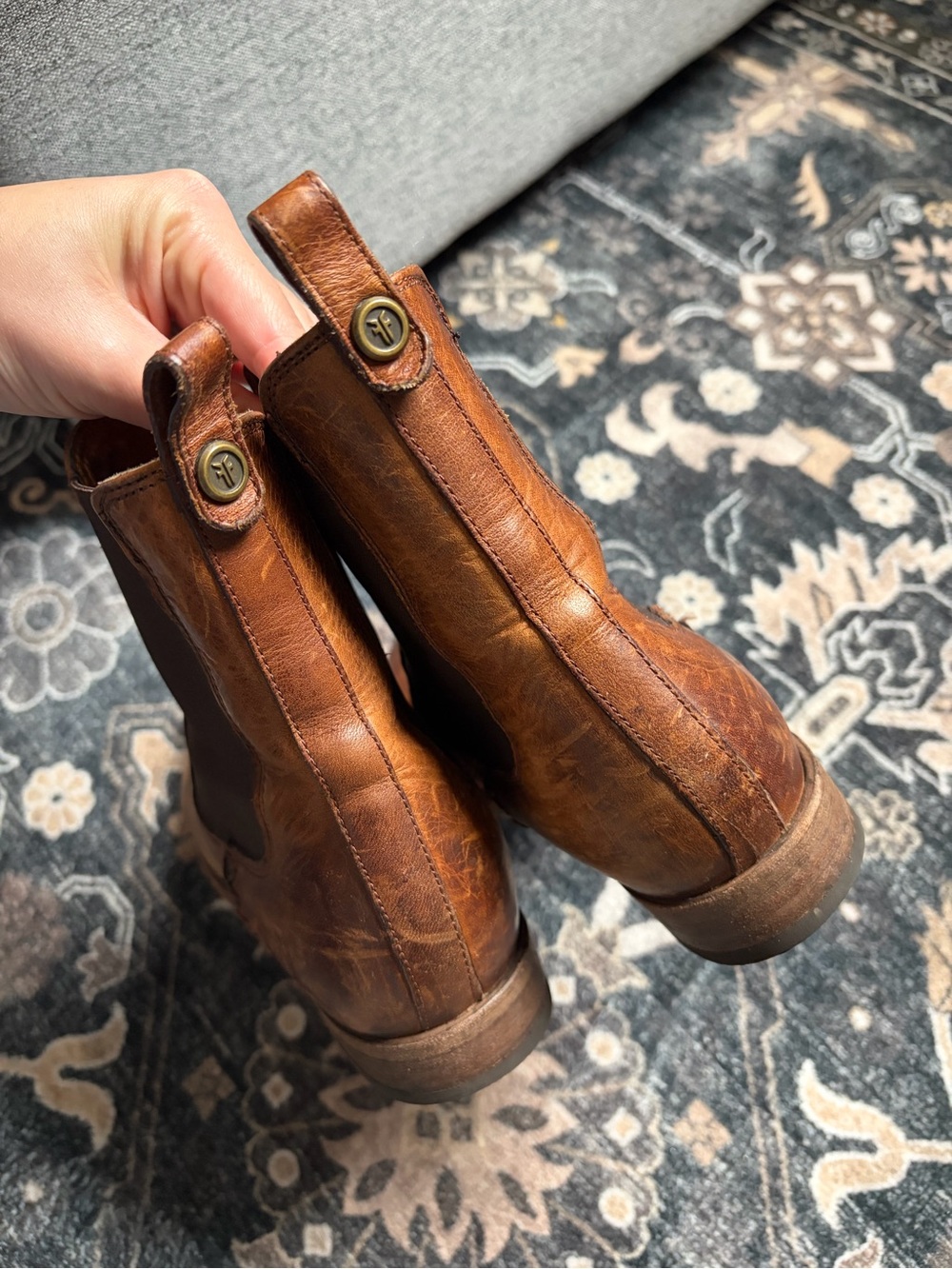FRYE Brown Leather Chelsea Boots - Picture 5 of 7
